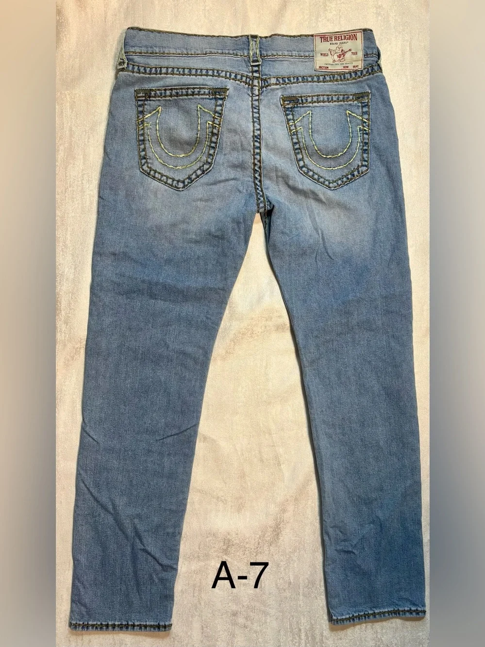 True Religion Men's Light Blue Slim Straight Jeans